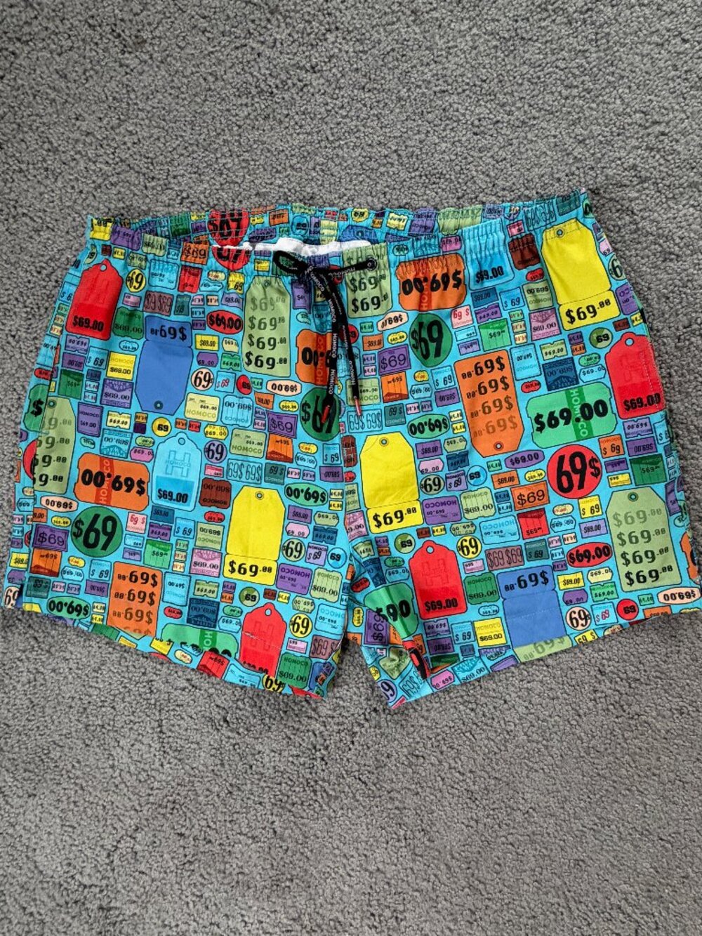 HOMOCO Brand $69 Themed Swim Trunks - Men's Size XL - Excellent Condition -Queer